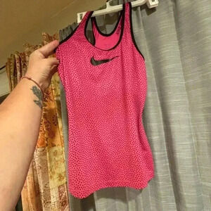 Pink with black polkadots Nike dri fit tank size small